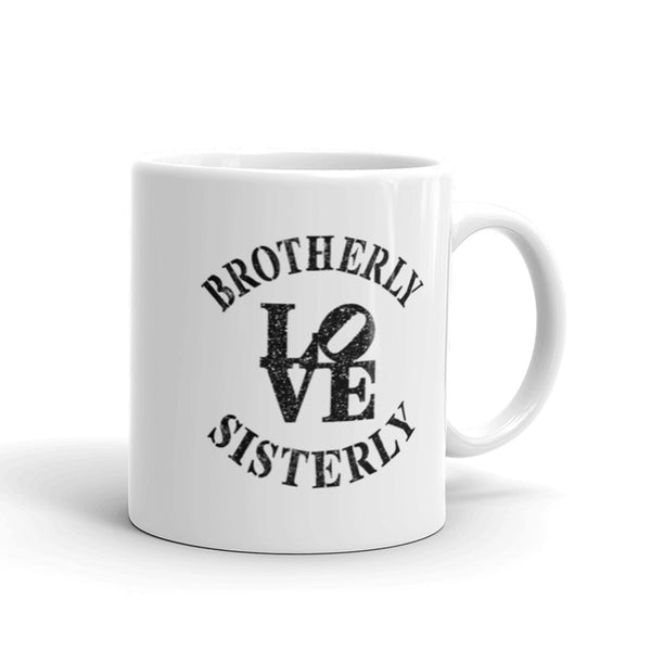 Brotherly Love Sisterly Love Mug with Color Accents (More Colors)