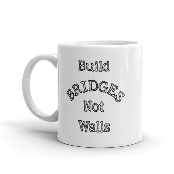 Build Bridges Not Walls Mug with Color Accents (More Colors)