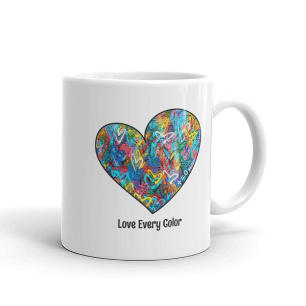 Graffiti Heart Mug with Color Accents (More Colors)