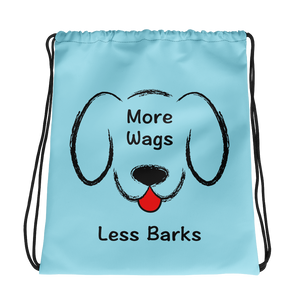 More Wags Less Barks Drawstring Bag (More Colors)