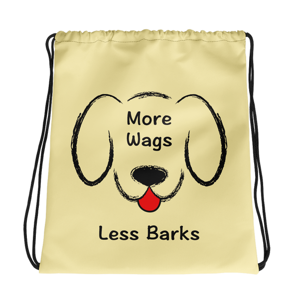 More Wags Less Barks Drawstring Bag (More Colors)