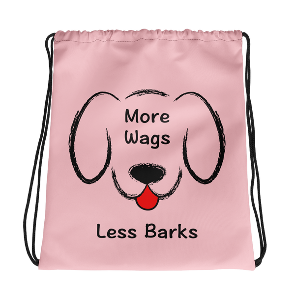 More Wags Less Barks Drawstring Bag (More Colors)