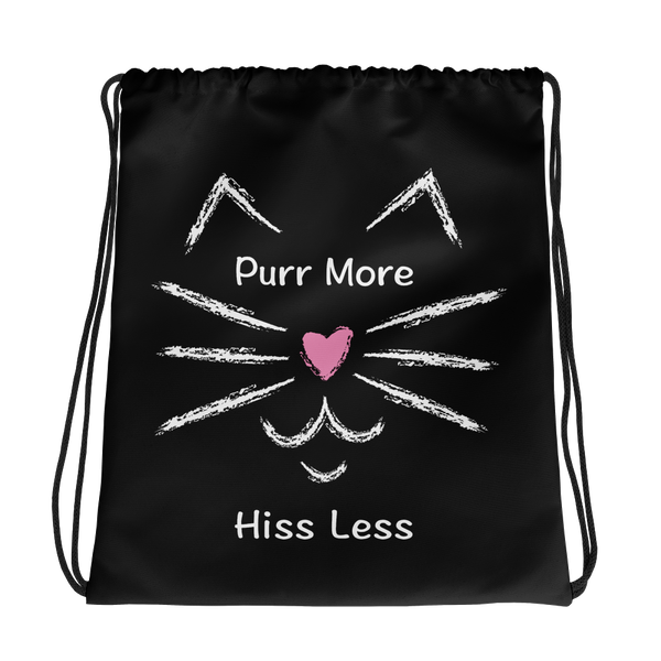 Purr More Hiss Less Drawstring Bag (More Colors)