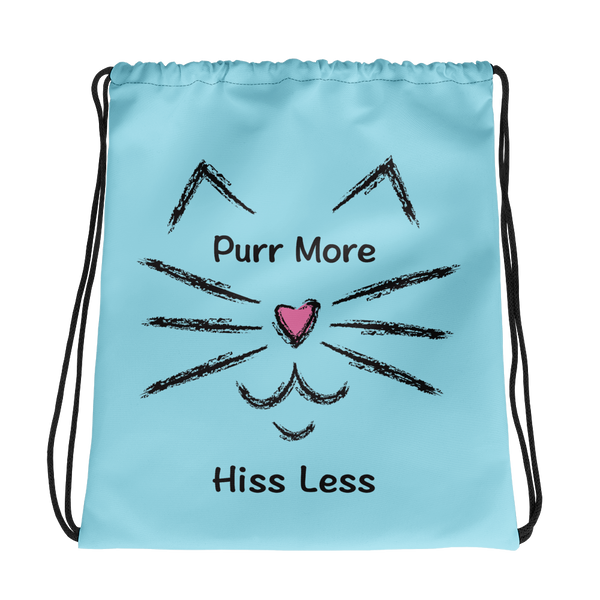 Purr More Hiss Less Drawstring Bag (More Colors)