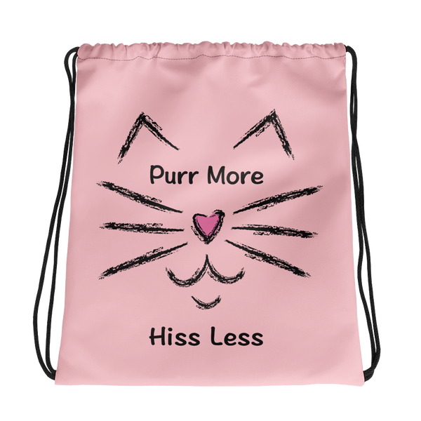 Purr More Hiss Less Drawstring Bag (More Colors)