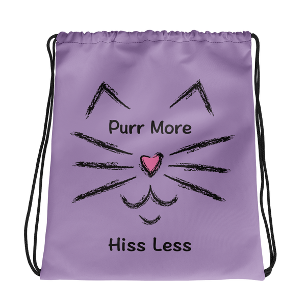 Purr More Hiss Less Drawstring Bag (More Colors)