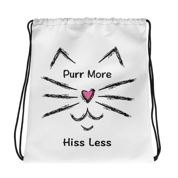 Purr More Hiss Less Drawstring Bag (More Colors)