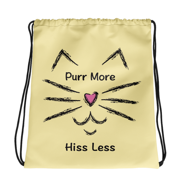 Purr More Hiss Less Drawstring Bag (More Colors)