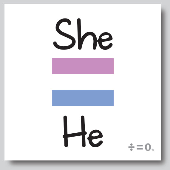 She Equals He Square Outdoor Car/Refrigerator Magnet (More Colors)