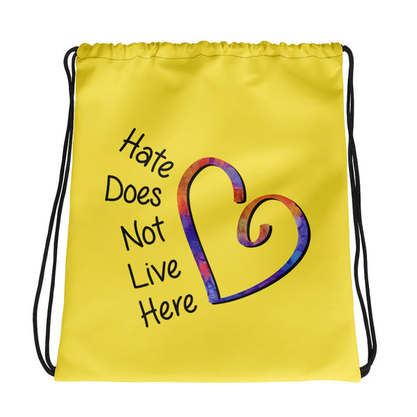 Hate Does Not Live Here Heart Drawstring Bag (More Colors)