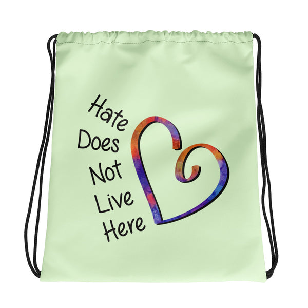 Hate Does Not Live Here Heart Drawstring Bag (More Colors)