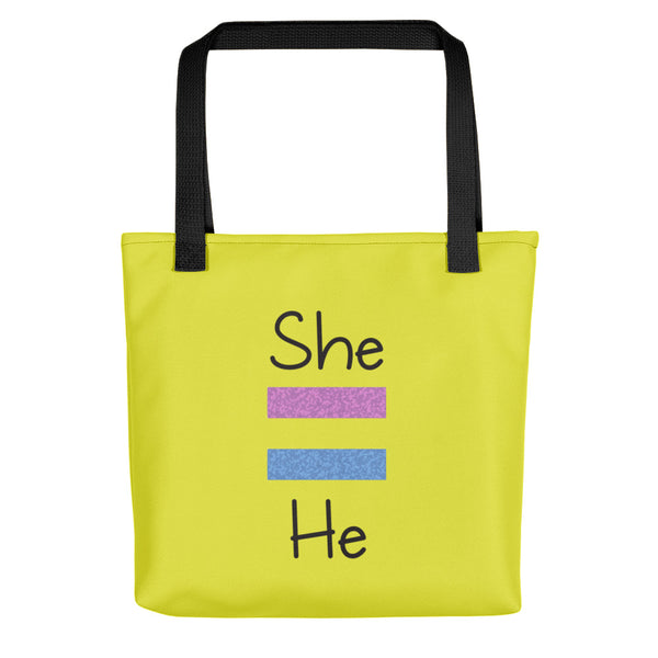 She Equals He Tote Bag (More Colors)