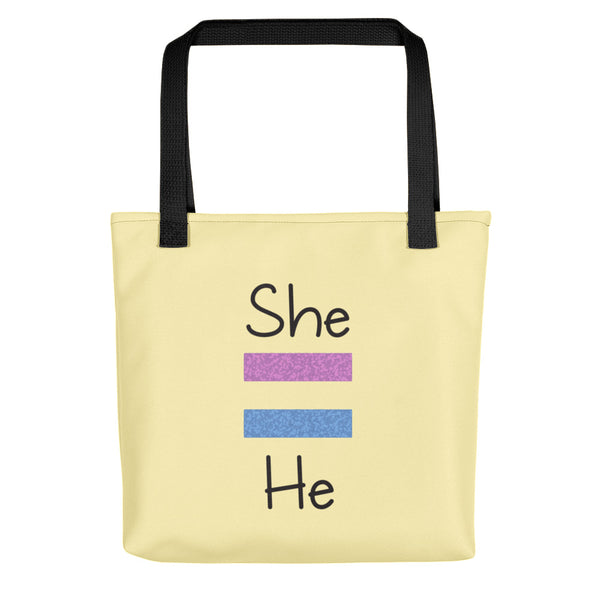 She Equals He Tote Bag (More Colors)