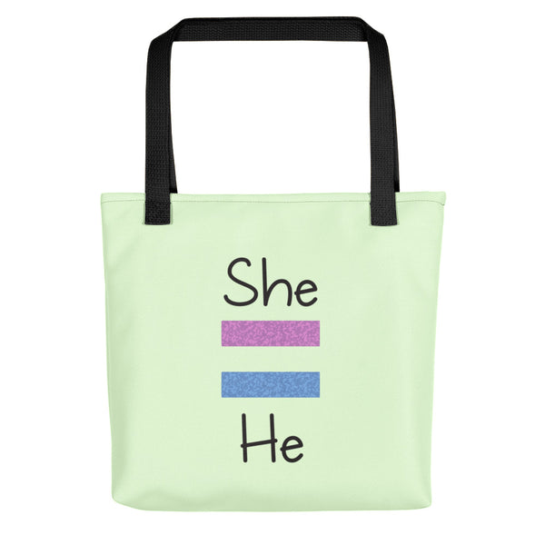 She Equals He Tote Bag (More Colors)