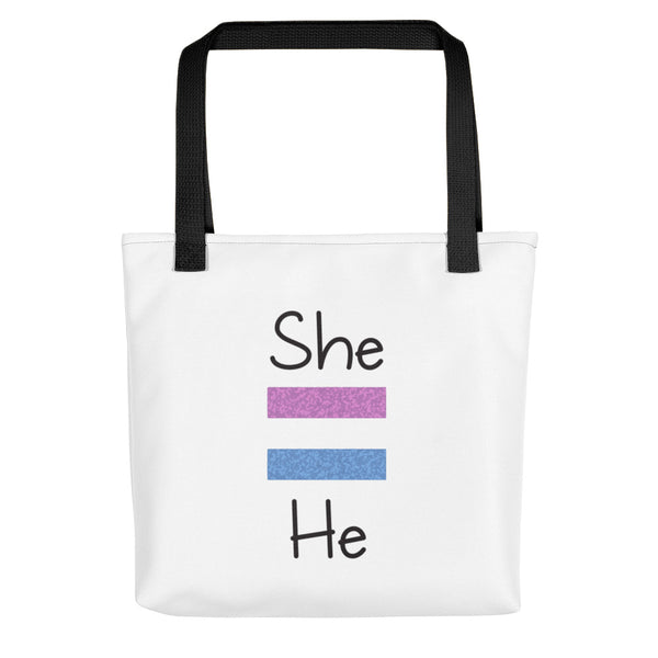 She Equals He Tote Bag (More Colors)