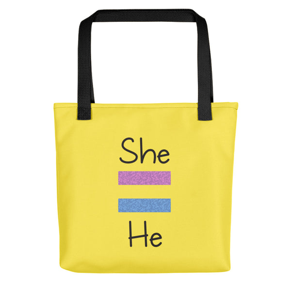 She Equals He Tote Bag (More Colors)