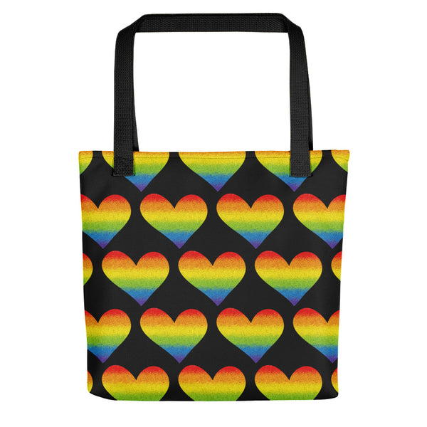 Rainbow Pride Heart Tote Bag (More Colors)