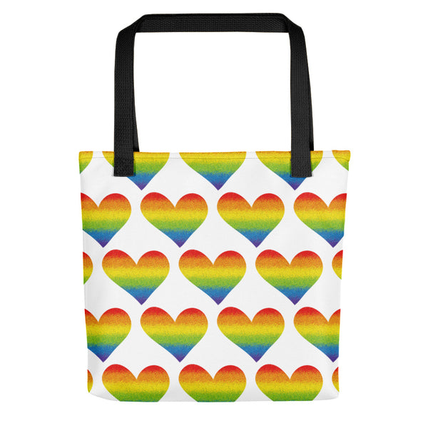 Rainbow Pride Heart Tote Bag (More Colors)