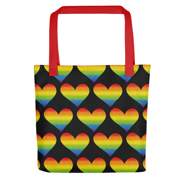 Rainbow Pride Heart Tote Bag (More Colors)