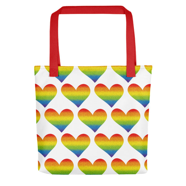 Rainbow Pride Heart Tote Bag (More Colors)