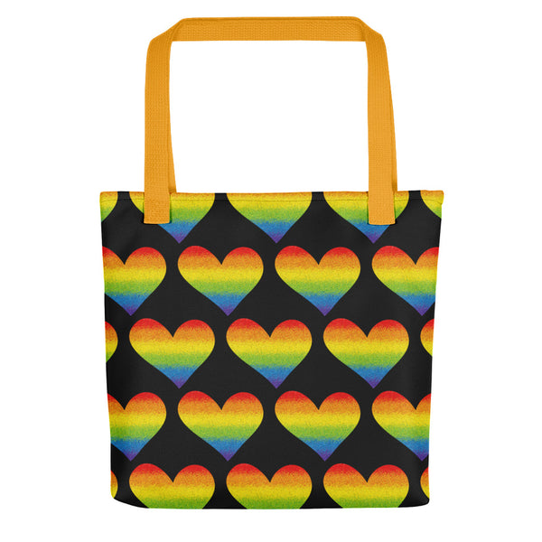 Rainbow Pride Heart Tote Bag (More Colors)