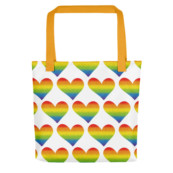 Rainbow Pride Heart Tote Bag (More Colors)
