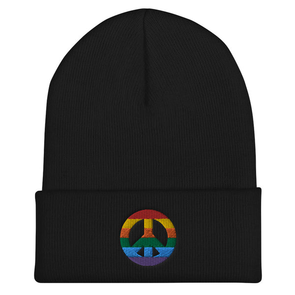 Peace Sign Cuffed Beanie (More Colors)