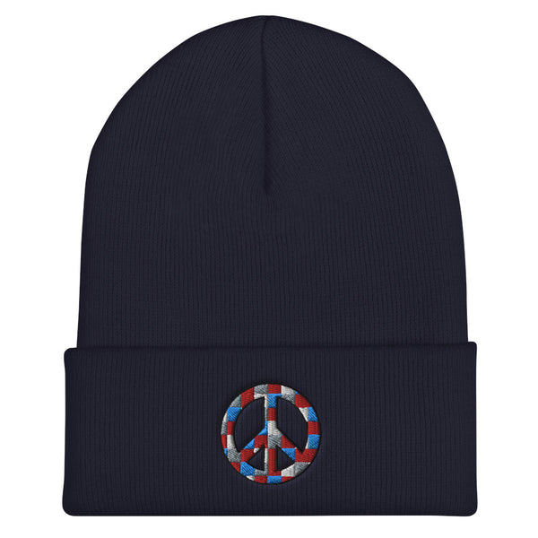 Peace Sign Cuffed Beanie (More Colors)