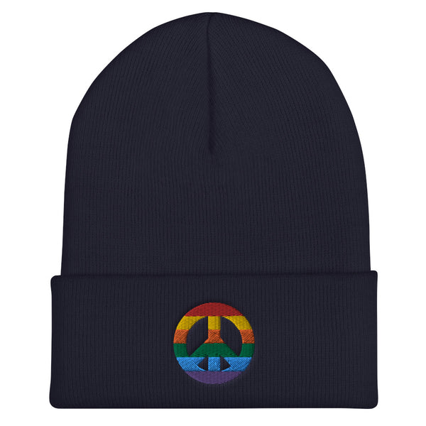 Peace Sign Cuffed Beanie (More Colors)