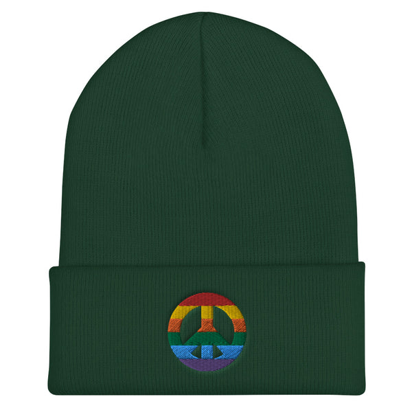 Peace Sign Cuffed Beanie (More Colors)