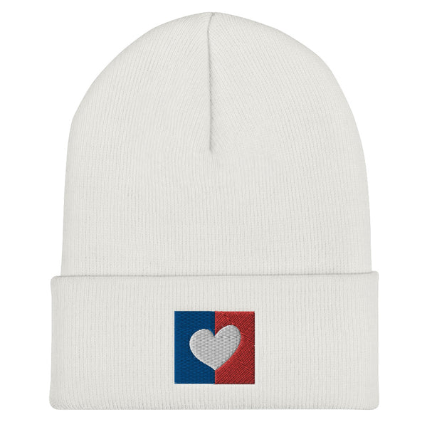 Red, White & Blue Unity Heart Patriotic Cuffed Beanie (More Colors)