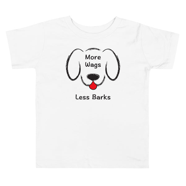More Wags Less Barks Toddler Short Sleeve Tee