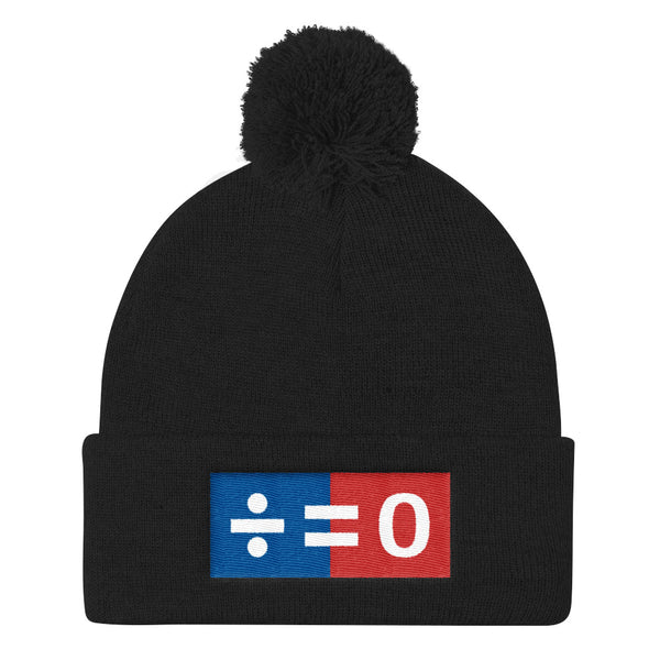 Red, White & Blue Unity Square Pom Pom Knit Patriotic Cap (More Colors)