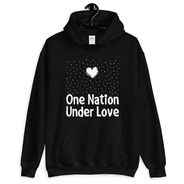 One Nation Under Love Unisex Hooded Sweatshirt (Dark/More Colors)