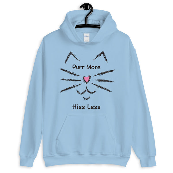 Purr More Hiss Less Unisex Hooded Sweatshirt (More Colors)