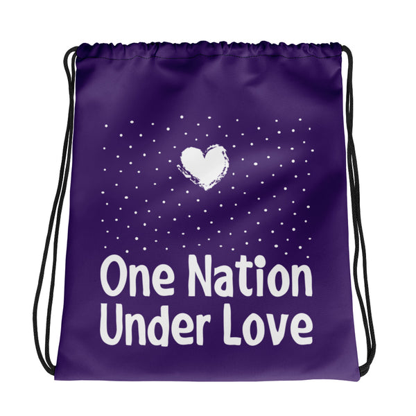 One Nation Under Love Drawstring Bag (More Colors)