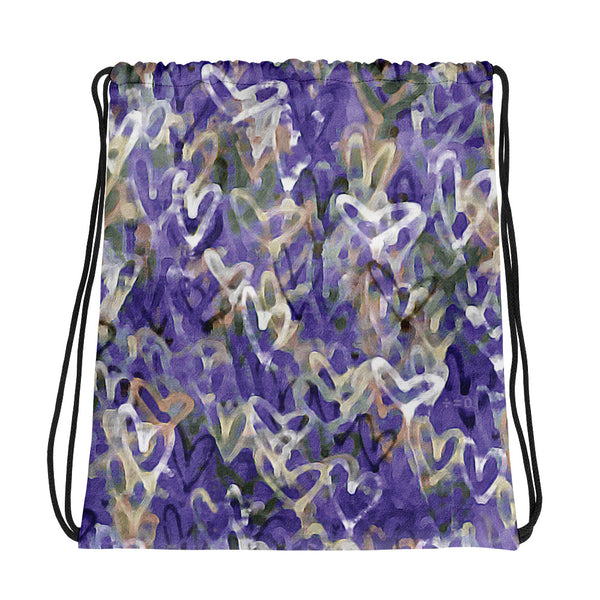 Graffiti Hearts Drawstring Bag (More Colors)