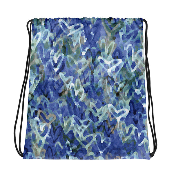 Graffiti Hearts Drawstring Bag (More Colors)