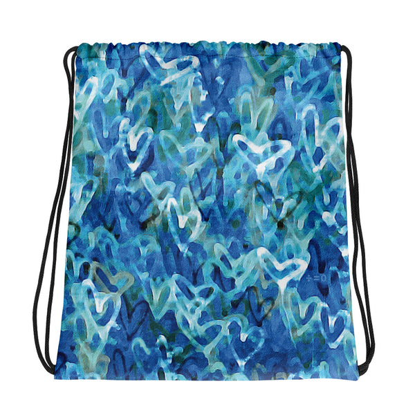 Graffiti Hearts Drawstring Bag (More Colors)