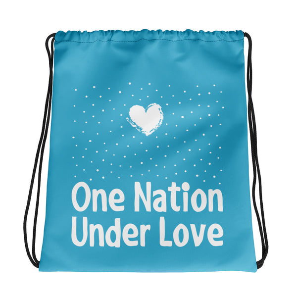One Nation Under Love Drawstring Bag (More Colors)