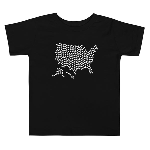 USA Hearts Short Sleeve Patriotic Toddler Tee (More Colors)