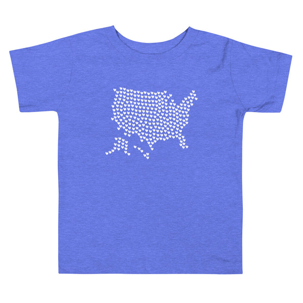 USA Hearts Short Sleeve Patriotic Toddler Tee (More Colors)