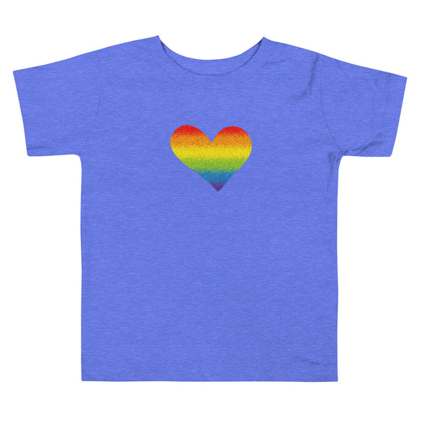 Rainbow Pride Heart Toddler Short Sleeve Tee (More Colors)