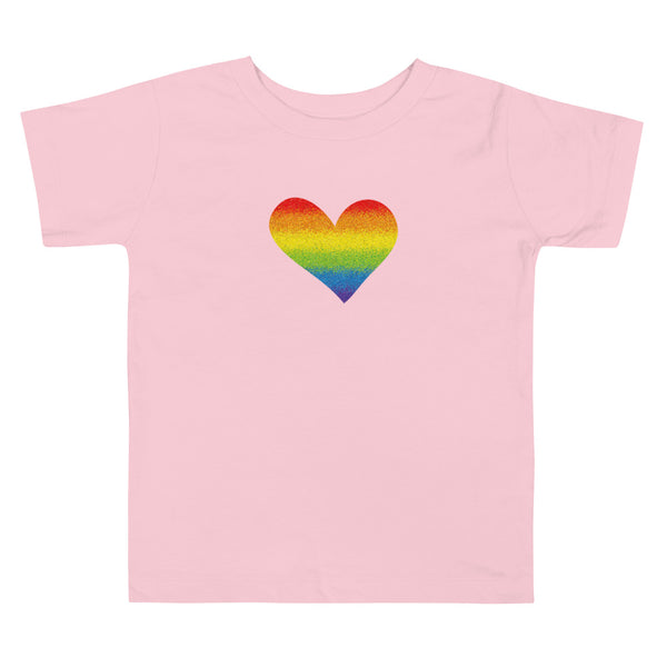 Rainbow Pride Heart Toddler Short Sleeve Tee (More Colors)