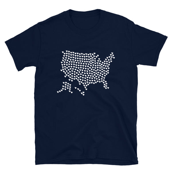 USA Hearts Unisex Patriotic Tee (More Colors)