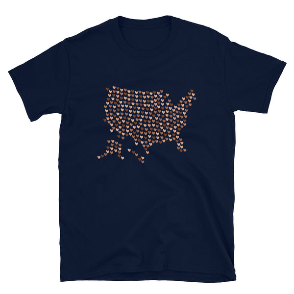 USA Skin Tone Hearts Unisex Tee (More Colors)