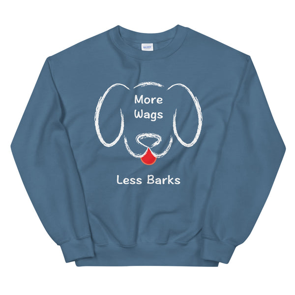 More Wags Less Barks Unisex Sweatshirt (Dark/More Colors)