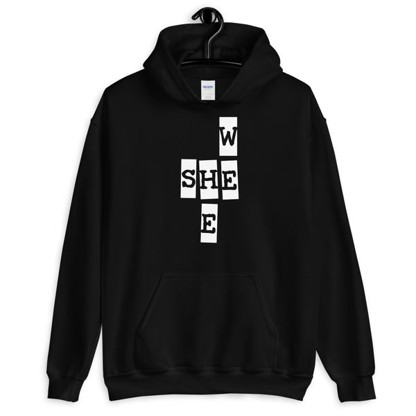 We She He Unisex Hooded Sweatshirt (Dark/More Colors)