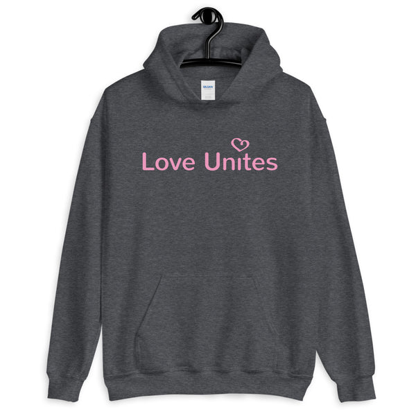 Love Unites Heart Unisex Hooded Sweatshirt (Pink/More Colors)