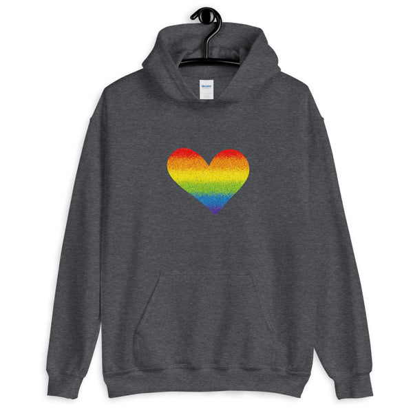 Rainbow Pride Heart Unisex Hooded Sweatshirt (More Colors)